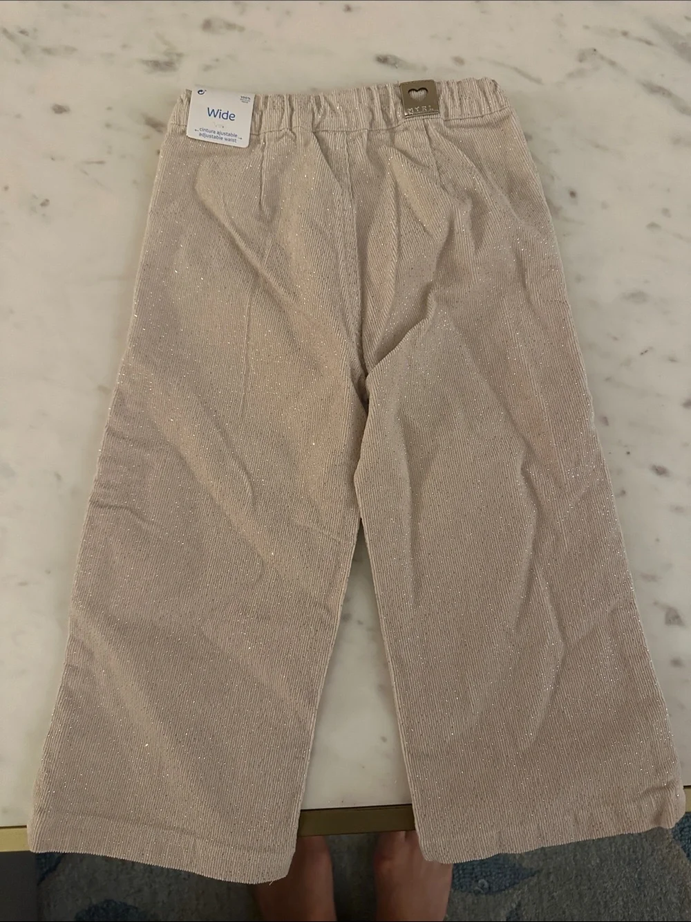 Mayoral Beige Sparkle Sailor-Button Pants